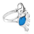 thumbnail image 2 of Joyful Elephant Blue Turquoise Sterling Silver Ring-7, 2 of 4