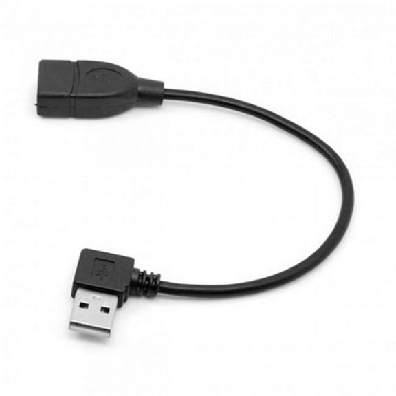JSER 90D Left Angled Type USB 2.0 A Male to USB Female M/F Extension Cable 20cm