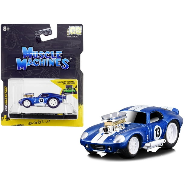 1965 Shelby Daytona Coupe #13 Blue Metallic with White Stripes 1/64 Diecast Model by Muscle Machines Muscle Machines 15552bl