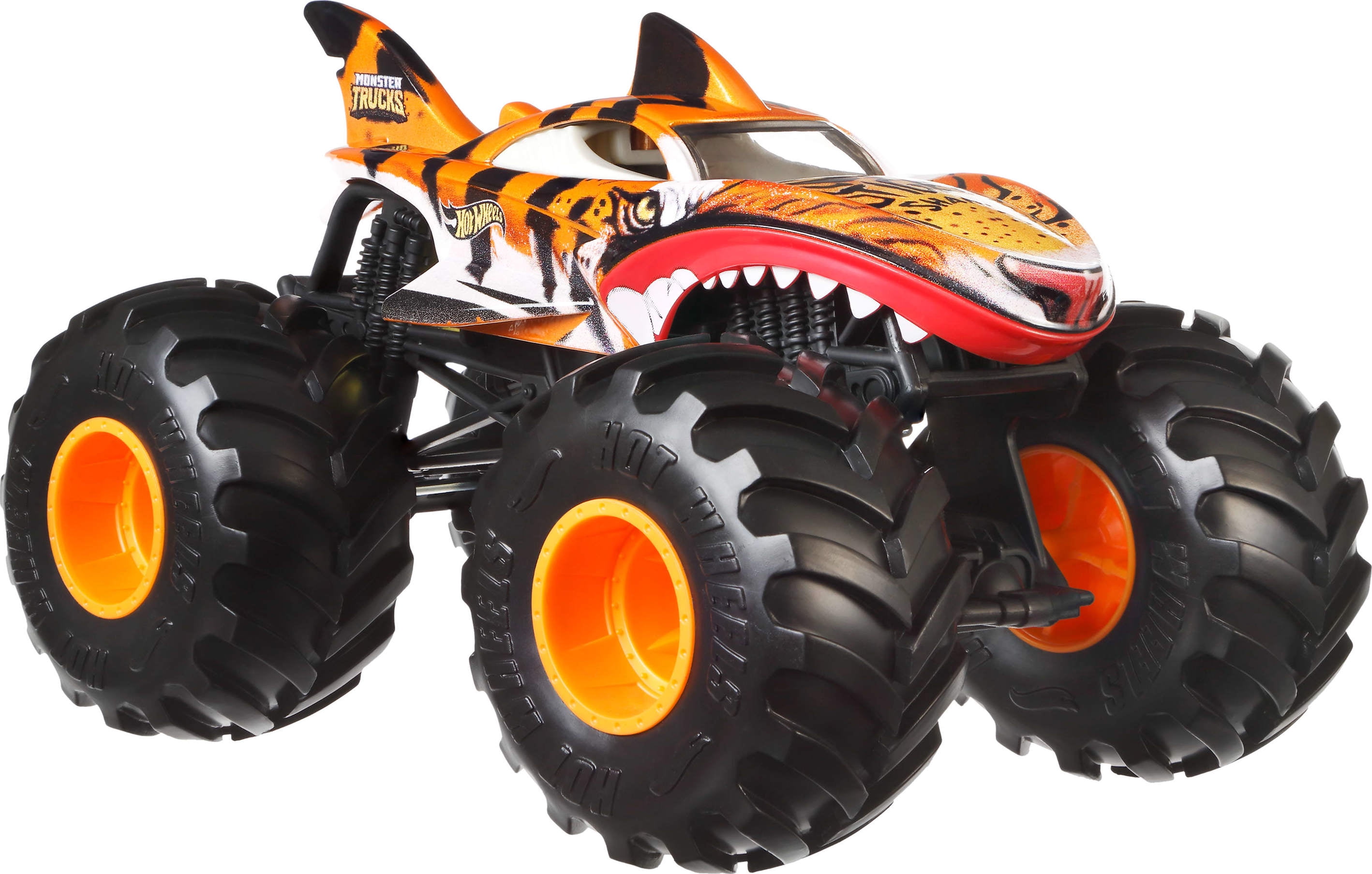 Hot Wheels Monster Trucks, Oversized Monster Truck in 1:24 Scale, Tiger Shark