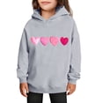 thumbnail image 2 of ATOGUTA Valentines Day Sweatshirts for Girls Hooded Heart Sweatshirt Fall Winter Kid Long Sleeve Shirt Pullover Top Size 3T-14, Gray, 2 of 5