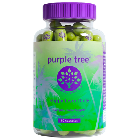 Purple Tree Happy Liver Daily | Liver Support + Milk Thistle & Glutathione | 60 Veggie Pills