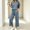 Navy, variant on IUYRTFE Women's Crew Neck Short Sleeve Top and Elastic Waist Long Pants Set Casual Two Piece Lounge Outfit with Pockets