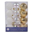 thumbnail image 4 of Christmas Shatterproof Ornaments 24 Count 50mm Ball Ornaments Gold, White And Navy, 4 of 5