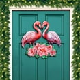 thumbnail image 2 of Designocracy 8611039H 24 x 18 in. Flamingos Love Holiday Love Kids Family Door Decor, 2 of 11