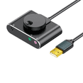 thumbnail image 1 of Tarjeta de Sonido Externa USB Puerto para Micrófono y Auriculares de 3,5 mm Convertidor de Audio Sin Controlador para Computadoras de Escritorio y Portátiles Negro-Gris, 1 of 5