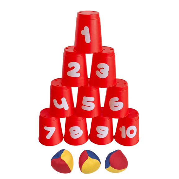 No Author Idena 40416 - Ball throwing game with 10 cups and 3 balls, colorful
