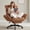 Brown, variant on Ultifit Criss Cross Chair with Swivel Armrests, Leather Office Chair with Spring Pad, Desk Chair Tall Back with Headrest & Footrest,Brown