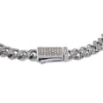 thumbnail image 3 of Round Cut Lab Created Moissanite Diamond 6MM Width Cuban Chain Bracelet For Men In 14k White Gold Over 925 Sterling Silver(G-H Color,VVS1 Clarity,3.00 Ct), 3 of 7