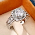 thumbnail image 2 of CNKOO Hollow Embossed Zircon Ring With Double Layer Super Sparkling Zircon Ring, 2 of 5