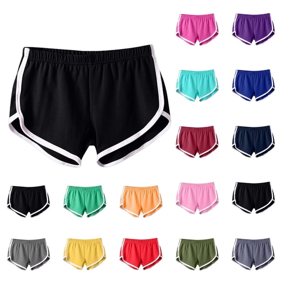 Women Cotton Running Athletic Shorts Gym Yoga Summer Active Dance Shorts Pants Purple S