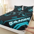 thumbnail image 3 of Castle Fairy Abstract Gamepads 4 Pieces Queen Sheet Sets,Video Game Ultra Soft Flat Sheet,Geometric Honeycomb Queen Fitted Sheet,Breathable Hexagon Home Decor, 3 of 7