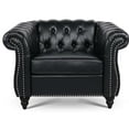 thumbnail image 4 of One-Person Sofa for Relaxing Living Room | Backrest with Equal Stress | Soft and Cleanable PU Leather | Simple Clean of Birch Leg Stains, 4 of 6
