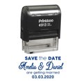 thumbnail image 1 of Printtoo Personalized Blue Self Inking Getting Married Custom Save The Date Rubber Stamper-58 x 22 mm, 1 of 6