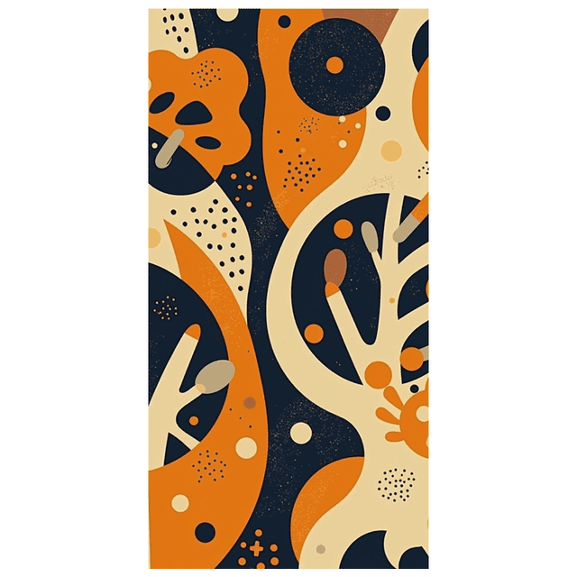 Abstract Patterned Backdrop Banner Decorative with Orange Blue and Beige Elements Party Background for Photo Booth Events Celebrations Decorations