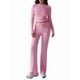 thumbnail image 1 of Conjuntos de 2 Piezas para Mujer, Larga, Cuello Redondo, Pantalones Acampanados de Cintura Alta, Conjuntos de Chándal, Ropa de Calle. Rosa M, 1 of 9