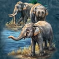 thumbnail image 2 of The Mountain 1059791 Blue Asian Elephants Adult Classic Tee - Medium, 2 of 2