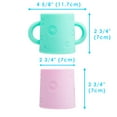 thumbnail image 6 of PopYum Silicone Training Cup 2-Pack for Baby and Toddler, tumbler (mint green, pastel pink), 6 of 7