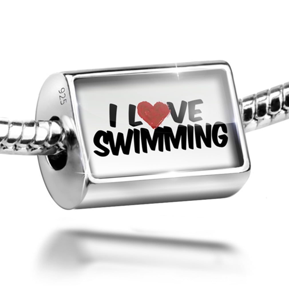 Bead I Love Swimming Charm Fits All European Bracelets by NEONBLOND