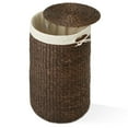 thumbnail image 5 of Casafield Round Laundry Hamper with Lid and Removable Liner Bag - Espresso Dark Brown, Woven Water Hyacinth Laundry Basket for Clothes, 5 of 7