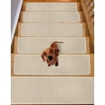 thumbnail image 2 of Vintage Cream Non-Slip Stair Treads for Wooden Steps, 7 Pack-8x30in Carpet Stair Mats with Adhesive Backing, Noise-Reducing Step Covers for Indoor Stairs, Easy to Install & Residue-Free, 2 of 7