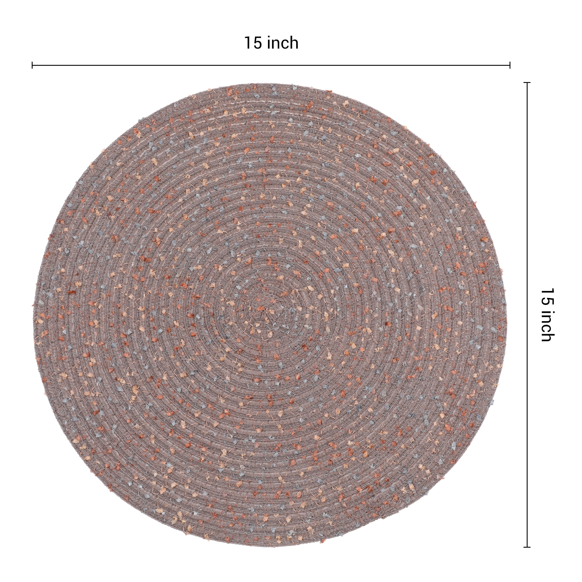 Unique Bargains Rustic Set of 6 Round Placemats for Dining Table Decor Coffee