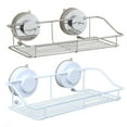 thumbnail image 2 of Wall Mounted Bathroom Shelf Kitchen Storage Shelf Wire Rack With Suction Cup Bathroom Organizer (White), 2 of 4