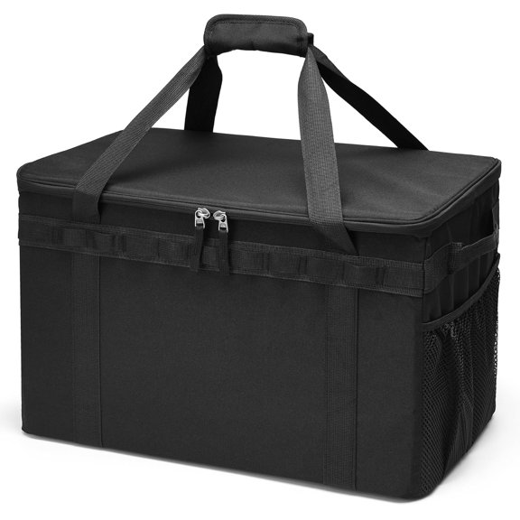 Tactical Camping Storage Bag - 46L Utility Tote Bag Trunk Organizer (Black)
