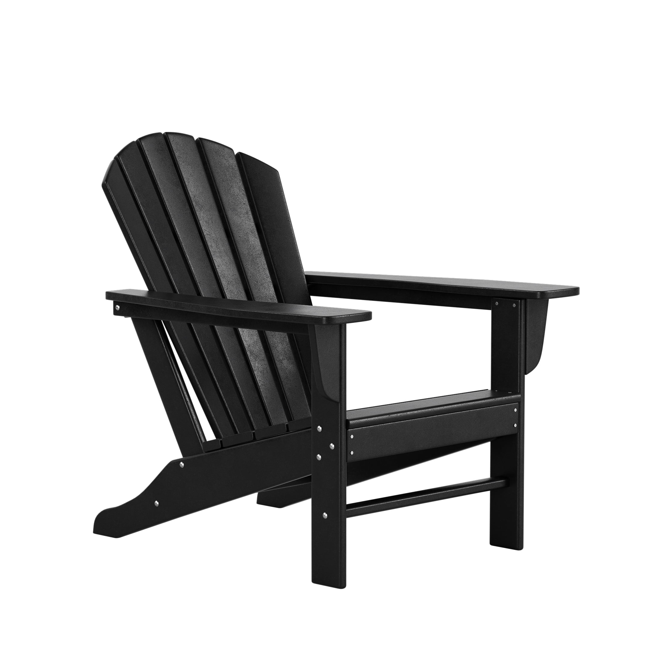 Westin Outdoor with Side Table HDPE Plastic Adirondack Chair - Black (Set of 2)