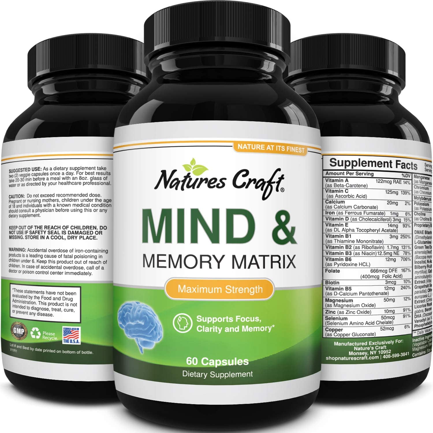 Mind and Memory Supplement for Brain Health Nootropics Brain Support