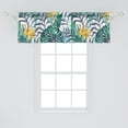 thumbnail image 2 of Tropical Vibes Window Valance, Jumble Design of Hawaii Atmosphere Monstera Leaves Greenery, Curtain Valance for Kitchen Bedroom with Rod Pocket, 54" X 18", Mustard Fern Green Indigo, by Ambesonne, 2 of 2