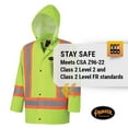 thumbnail image 4 of Pioneer Waterproof FR Oil & Chemical Resistant Rain Work Safety Jacket - Hi-Vis Lightweight Coat  Yellow/Green, 2XL, 4 of 9