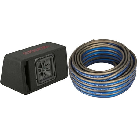 Kicker 45VL7R102 Single 10" L7R Loaded Vented Enclosure - 500 Watts RMS w/ Speaker Wire Bundle