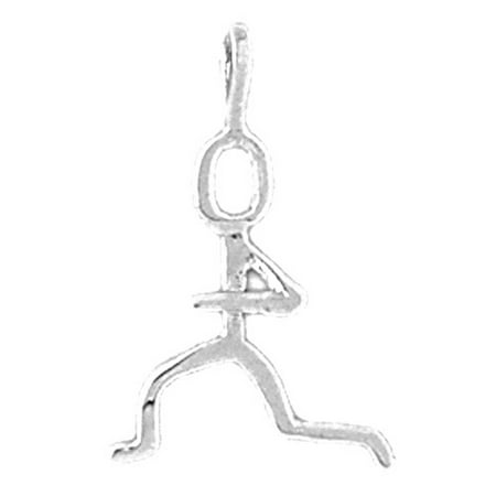 18K White Gold Runner Pendant - 21 mm