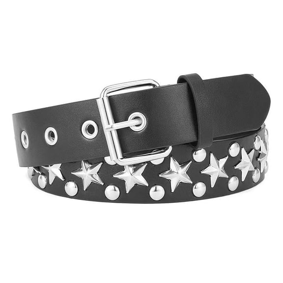 Product Belt | Product Stylish Daily Belt For Jeans & Everyday Wear Fusion - Effect | Black Belts for Women Men Studded Belt Gothic 80s Accessories for Jeans, Black
