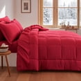 thumbnail image 5 of Aisbo King Size Comforter Set 7 Piece, Red Bed in a Bag King, Soft Bedding Set with Fluffy Down Alternative Seersucker Comforter, Sheets, Pillowcases & Shams., 5 of 10
