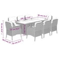 thumbnail image 4 of vidaXL 9 Piece Garden Dining Set with Cushions Beige Poly Rattan, 4 of 4