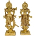 thumbnail image 2 of 6" Radha-Krishna Brass Sculpture | Divine Love Union | Handmade Hindu Artwork, 2 of 2