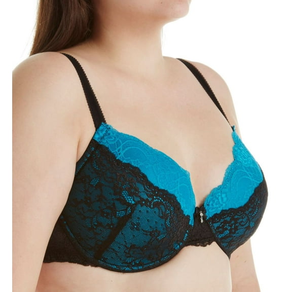 Women's Creme Bralee 12313 Bettina Lace Padded Underwire Bra (Capri/Black 42DD)