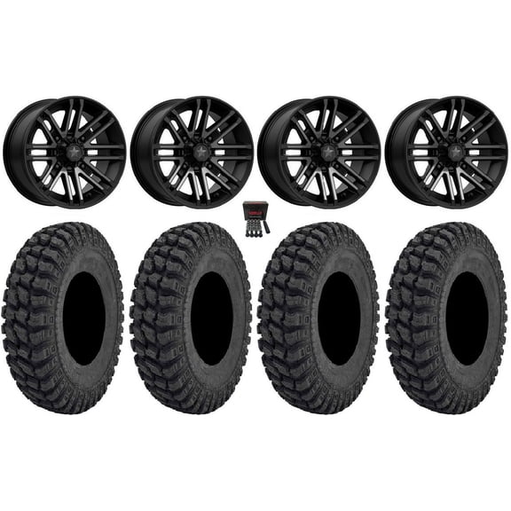 MSA Rogue 14" Wheels Black 32" Warrior AT Tires Polaris RZR XP 1000 / PRO XP / Ranger XP 900/1000