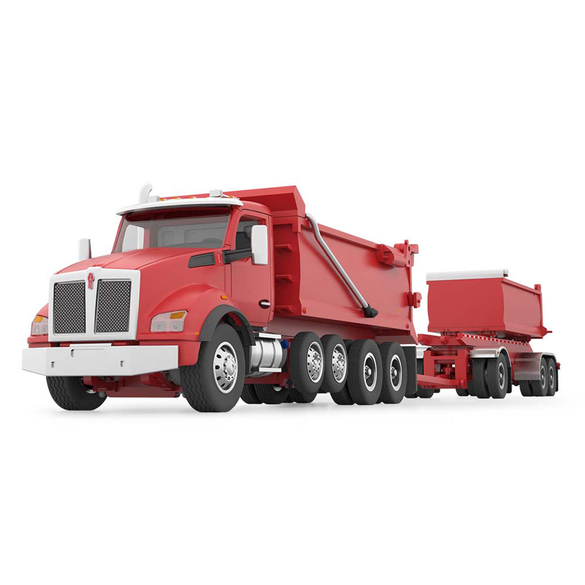 First Gear 601278 Kenworth T880 QuadAxle Dump Truck & Rogue Transfer