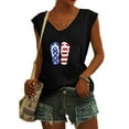 thumbnail image 2 of Usmisi 4th of July Tank Tops Loose Fit Breathable Patriotic Shirts Vest Womens Fashion Independece Day Graphics V-Neck Sleeveless Summer Blouses Black m, 2 of 5