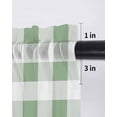thumbnail image 6 of Sage Green Checkered Tier Curtains 45 Inch Length,Sheer Curtains for Bedroom Living Room Window Green White Buffalo Plaid Rod Pocket Drapes Kitchen Curtains Small Half Window 27.5"x45" 2 Panels, 6 of 7