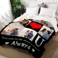 thumbnail image 5 of Personalized Valentines Day Blanket Gifts for Him Her, I Love You Gifts for Boyfriend, Custom Photo Blanket for Girlfriend Gifts, Birthday Gift for Couples Wife Husband Men Women Blankets, 5 of 5