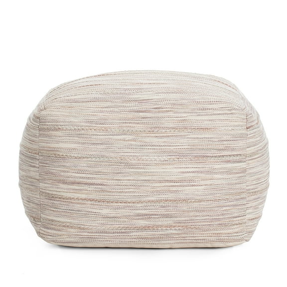 Modern Joya 22" Square Pouf Ottoman Gray and Mauve