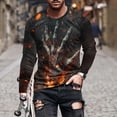 thumbnail image 1 of Amzcrzy Sudadera Para Hombre, Moda Informal, Estampado Deportivo, Manga Larga, Cuello Redondo, Blusas, Camisas, Negro, L, 1 of 5