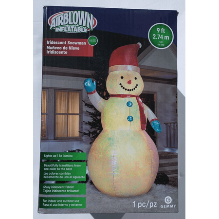 Gemmy Airblown Iridescent Snowman 9 Foot