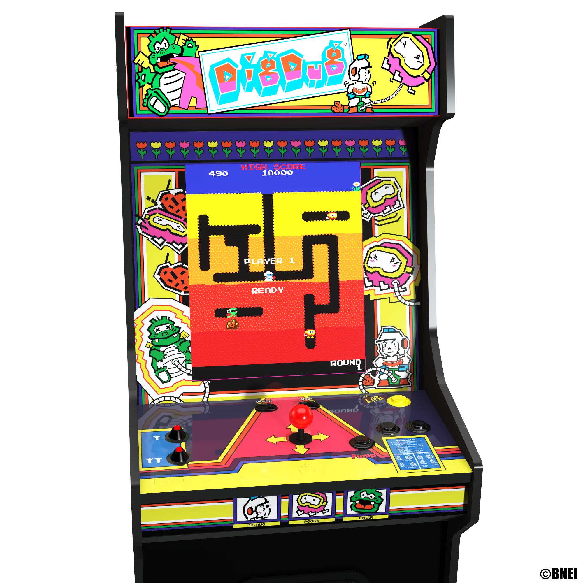 Arcade1Up Dig Dug Bandai Namco Legacy Edition Arcade with Riser and Light-Up Marquee - image 6 of 7