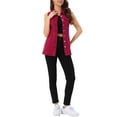 thumbnail image 3 of INSPIRE CHIC Women's Denim Vest Sleeveless Button Down Mid Length Casual Jean Vest S Dark Red, 3 of 7