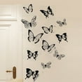 thumbnail image 3 of nvzhuang 24 Pcs 3D Butterfly Wall Stickers Black White Animal Self-Adhesive Wall Decals for Home, Office, Kitchen, 3 of 8